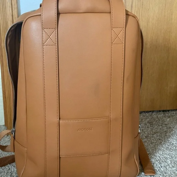 Monos | Bags | Monos Metro Backpack Vegan Leather Tan | Poshmark display picture 1